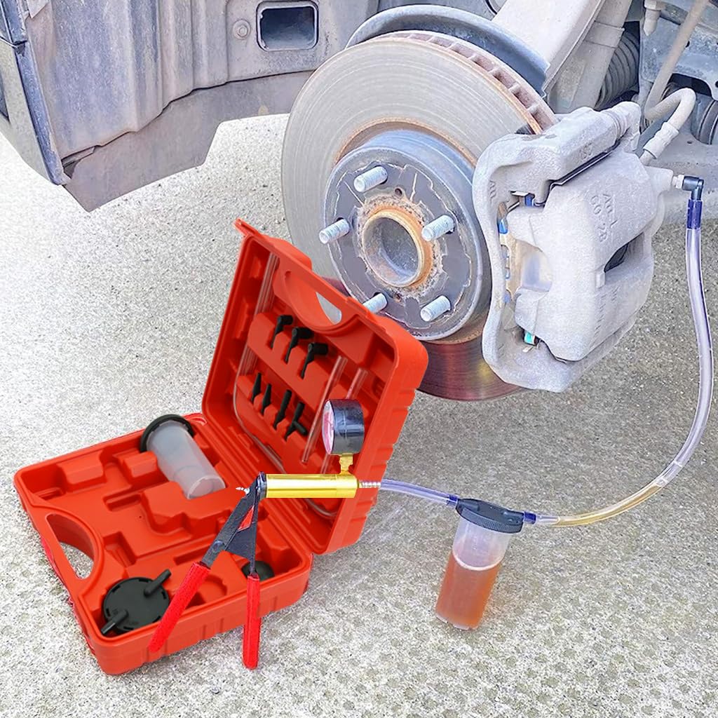 STHIRA Auto Brake Bleeding Kit, Hand-Held Vacuum Pump Pressure Tester Gauge Set, Brake Clutch Oil Bleed Kit, Manual Brake Fluid Bleeder Kit Tool for Car Motorbike Motorcycle Car Repair Kit STHIRA Auto Brake Bleeding Kit, Hand-Held Vacuum Pump Pressure Tester Gauge Set, Brake Clutch Oil Bleed Kit, Manual Brake Fluid Bleeder Kit Tool for Car Motorbike Motorcycle Car Repair Kit